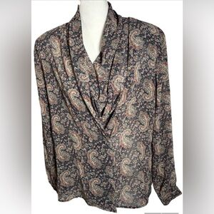 Vintage Eva Laurel 10 Paisley Long Sleeve Blouse